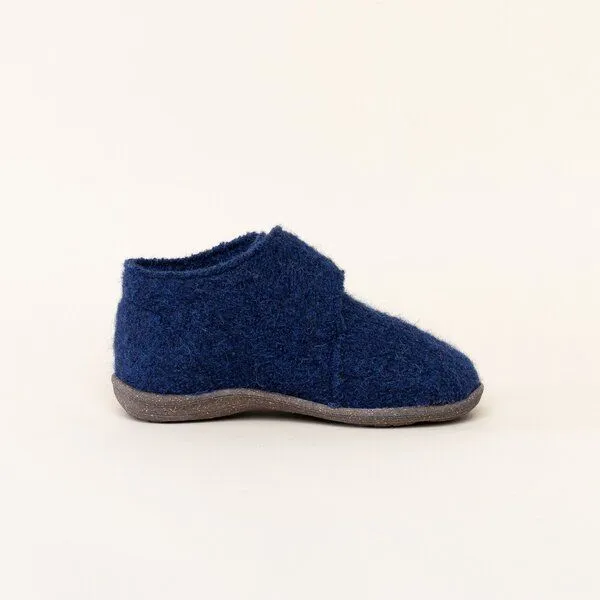 Gottstein Gottstein Kinder-Hausschuh Alpine Racer RU für Jungen & Mädchen aus 100% Schurwolle, Jeansblau, – Produktbild 2 von 4