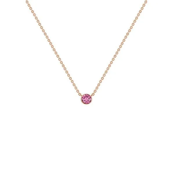 Eppi Eppi Silberne minimalistische Kette mit einem rosa Saphir Glosie, Rosa, – Produktbild 1 von 3
