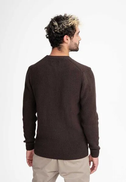 MELA MELA Strickpullover RAVI aus 100% Bio-Baumwolle, Dunkelbraun, – Produktbild 3 von 4