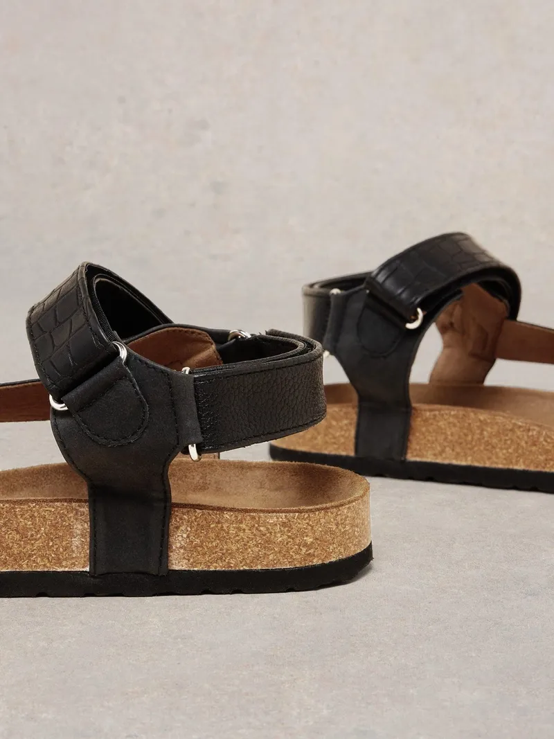 White Stuff Trekking Sandalen mit Fußbett - 38, Reines schwarz, – Produktbild 3 von 4