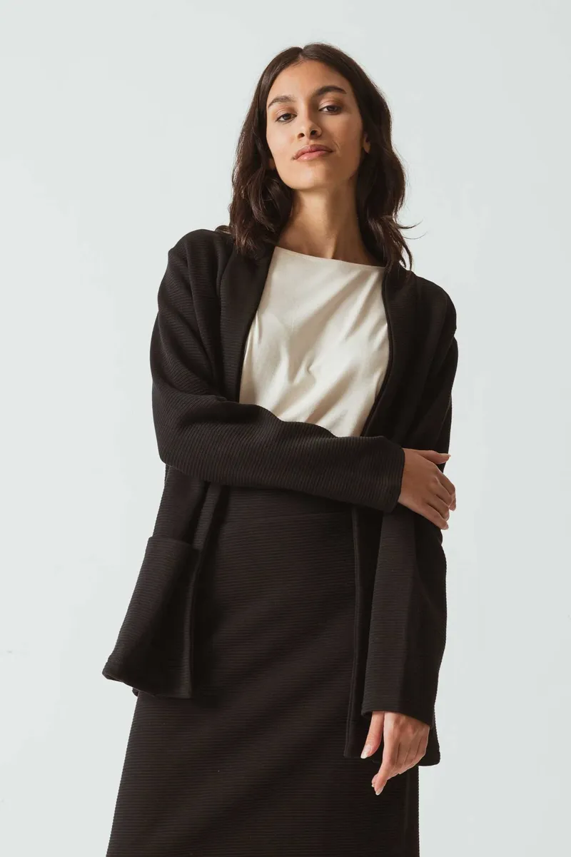 SKFK SKFK Damen vegan Strickjacke Leundia Dunkelgrau, Dunkelgrau, – Produktbild 2 von 2