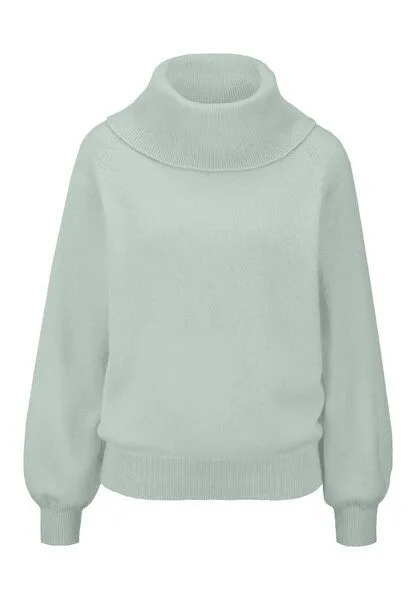 hessnatur hessnatur Strick-Pullover Relaxed aus Cashmere mit Recyclinganteil, Polargrün, – Produktbild 3 von 4