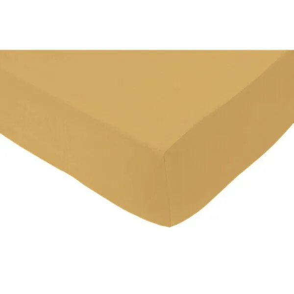 Mary Rose® Mary Rose® Spannbettlaken, Vegan, Bio-Baumwolle GOTS, Cradle to Cradle Certified® Gold, Curry (gelb), – Produktbild 1 von 2