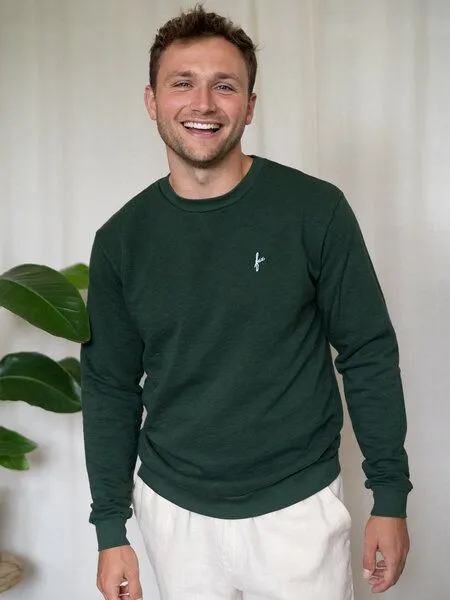FUXBAU FUXBAU Männer fux Sweater meliert, Grün meliert, – Produktbild 1 von 4