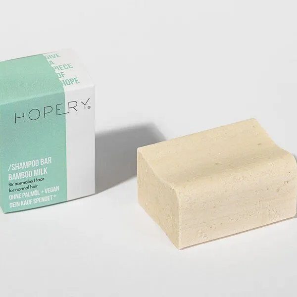 HOPERY HOPERY Pflegeshampoo für normales Haar - Bamboo Milk Shampoo Bar – Produktbild 2 von 3