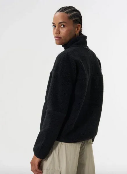 PINQPONQ pinqponq Fleece Jacket - Eternal Olive - Peat black (Female), Schwarz, – Produktbild 3 von 4