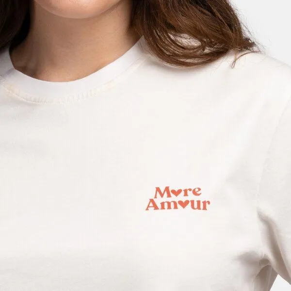 Natural Vibes Natural Vibes T-Shirt More Amour Bio GOTS | Bio T-Shirt | Weißes T-Shirt (Naturweiß) | Herren Damen T-Shirt | – Produktbild 1 von 4