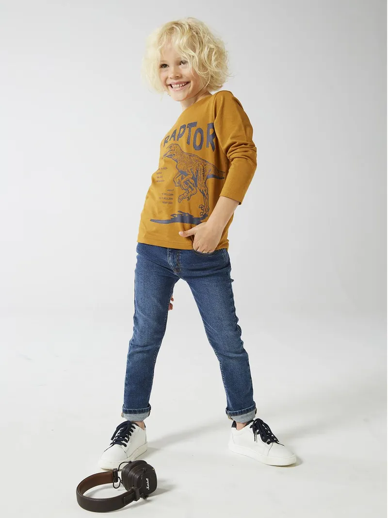 Vertbaudet Jungen Slim-Fit-Jeans BASIC, Blue stone, – Produktbild 4 von 4