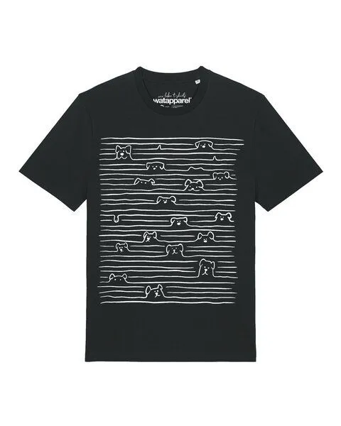watapparel watapparel T-Shirt Unisex Doodle Dogs, Black, – Produktbild 1 von 2