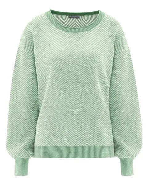HempAge Hempage Moderner Jacquard Pullover Hanf/Biobaumwolle, Menta(grün), – Produktbild 1 von 4