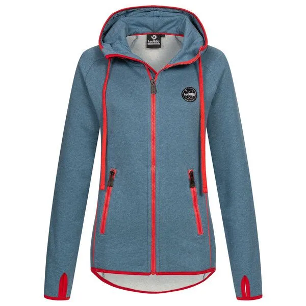 Lexi&Bö Lexi&Bö Zip Jacke Damen mit Kontraststreifen, Blau melange (blau), – Produktbild 1 von 1