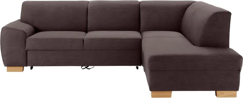 DOMO collection Ecksofa Incanto kubische Formensprache, Breite 260cm, komfortabel, L-Form, ohne Bettfunktion, Struktur weich, Braun, – Produktbild 2 von 5