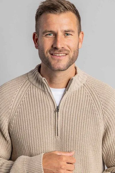 DIRTS dirts Knit Quarter Zip, Desert beige, – Produktbild 3 von 4