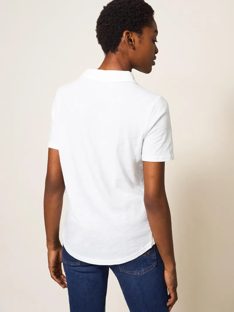 White Stuff Penny Jerseybluse mit Taschen - 50, Weiß, – Produktbild 4 von 4