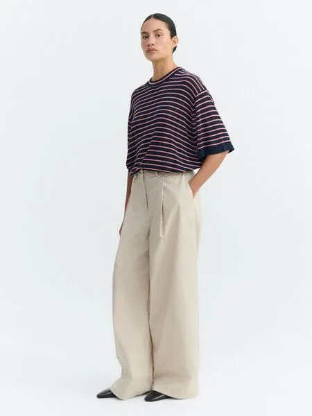 thinking mu thinking mu Damen T-Shirt - Zenna Knitted - aus 100 % Lyocell, Navy stripes (bunt), – Produktbild 2 von 3