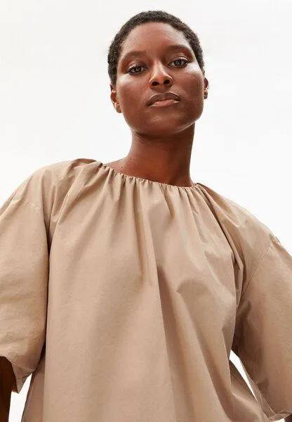 ARMEDANGELS ARMEDANGELS POPLIN Damen Kleid aus 100% Bio-Baumwolle, True camel, – Produktbild 3 von 4