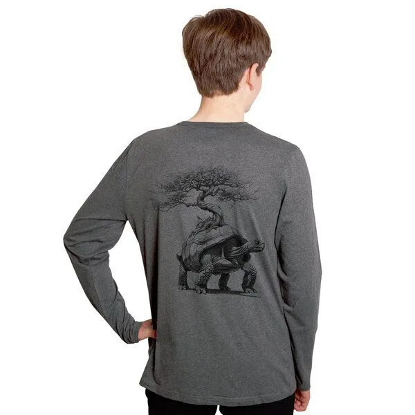 HANDGEDRUCKT HANDGEDRUCKT "Lange Reise" Männer Longsleeve, Grau, – Produktbild 3 von 4