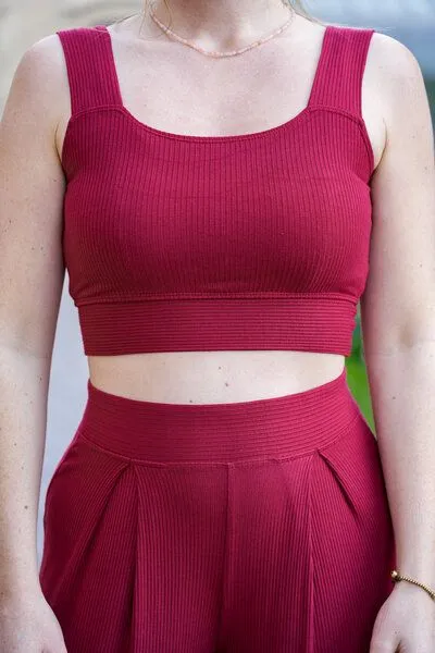 Vivien Joy Vivien Joy Farrah Basic Crop Top, Berry (rot), – Produktbild 3 von 4