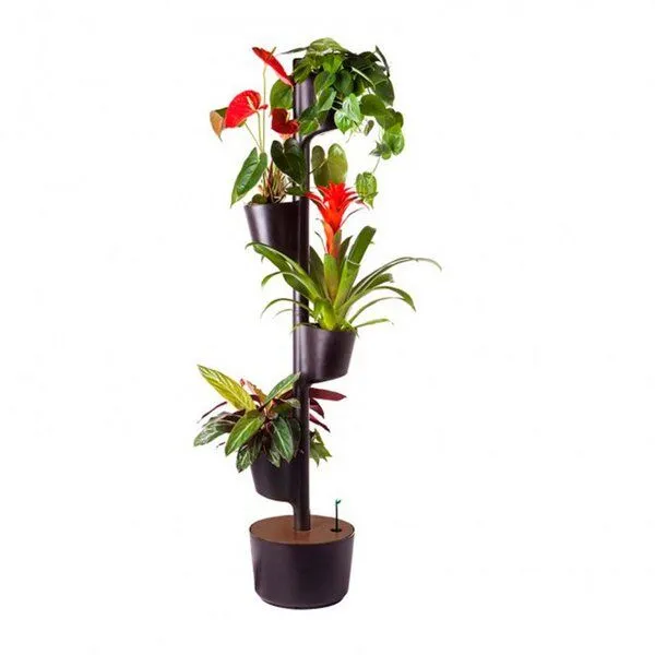 CitySens CitySens Vertikaler Blumentopf mit Wifi-Selbstbewässerung 4 Blumentöpfe, Schwarz, – Produktbild 4 von 4
