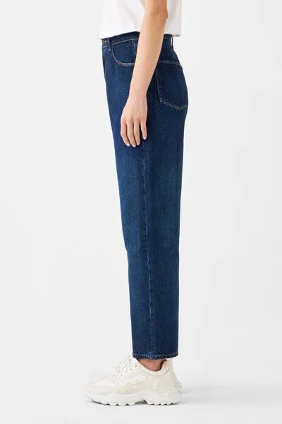 DAWN Damen Jeans Wide Straight Non-Stretch DAWN Bio-Baumwolle, Dark blue, – Produktbild 2 von 4