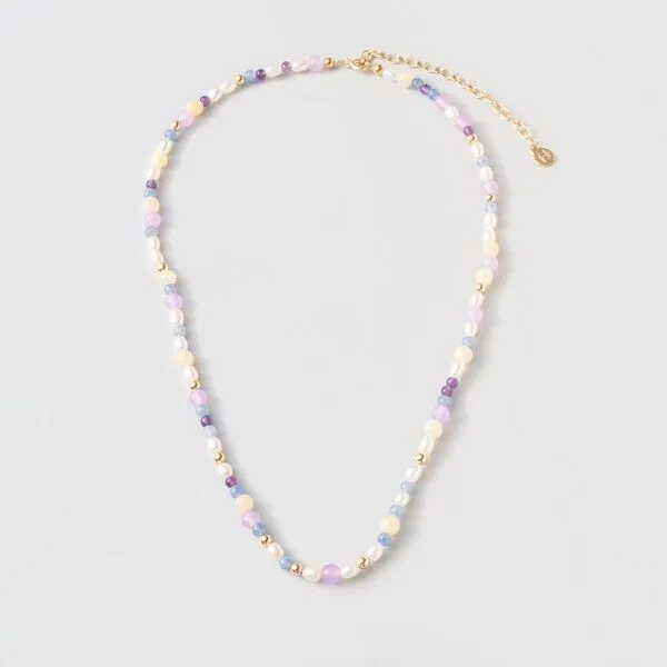 fejn jewelry fejn jewelry Kette 'spring pearl' mit Süsswasserperlen und Halbedelsteinen, Gold, – Produktbild 1 von 2