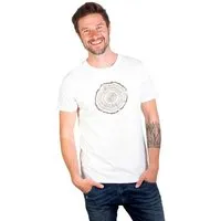 Life Tree Life-Tree Shirt aus Biobaumwolle Fairwear für Herren "Treeslice" in Washed White/Blue/Red/Green, Weiss, – Produktbild 1 von 1