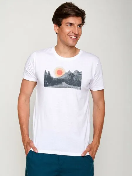 GreenBomb GREENBOMB Into Unknown Guide - Sportliches T-Shirt aus Bio-Baumwolle / hochwertiger Print / GOTS / Fair & Vegan, Weiß (weiß), – Produktbild 1 von 4