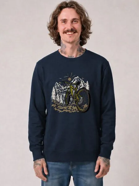 watapparel watapparel Sweatshirt Unisex Mountainbike und Berge, French navy, – Produktbild 2 von 2