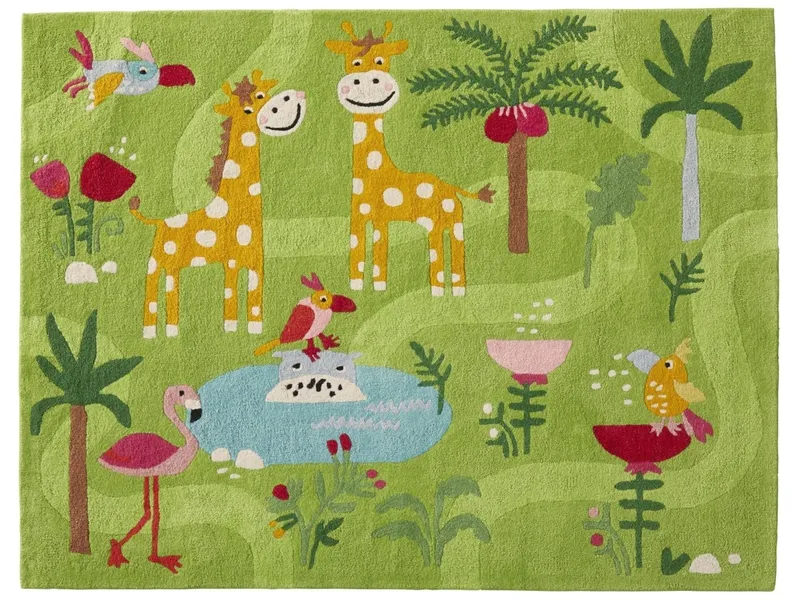 HANS NATUR HANS NATUR Kinderteppich Bio-Baumwolle "Dschungel" Maße 100 x 130 cm – Produktbild 1 von 2