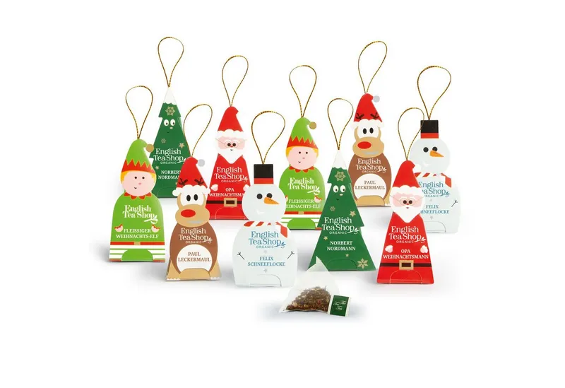 English Tea Shop English Tea Shop Tee Geschenk "Fröhliche Weihnachtsgesellen", BIO, 10 Pyramidenbeutel, 5 Sorten á 2 Tees in Pyramidenbeuteln. – Produktbild 2 von 5