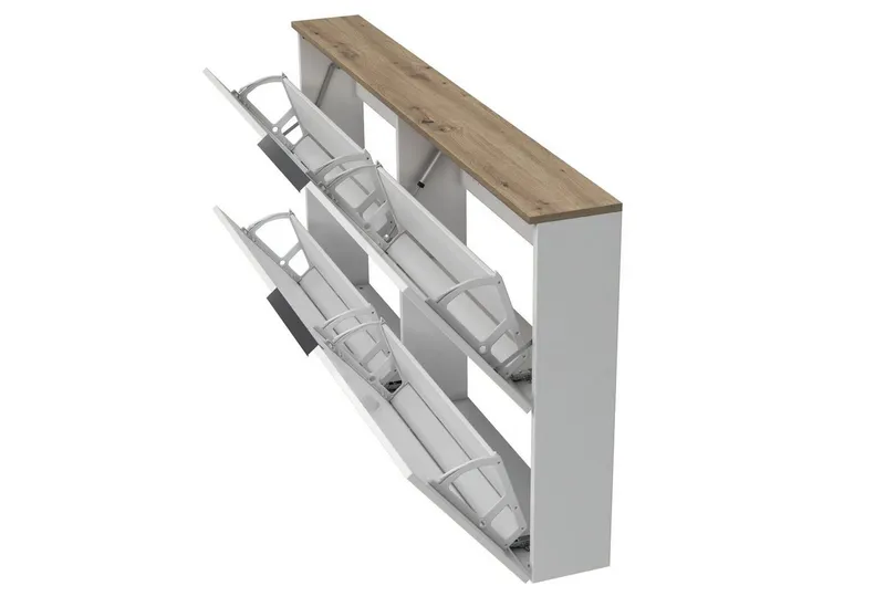 Home affaire Schuhschrank SPACE, Schuhkipper, Schuhschrank,Schuhkommode, nur 19 cm Tief Ideal für schmale Flure, Breite 160 cm, Made in Italy, Hochglanzlack – Produktbild 5 von 5