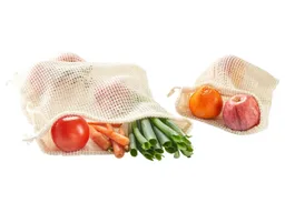 HANS NATUR Einkaufsnetz aus Bio-Baumwolle 2er-Set natur Maße 20x30 cm und 30x38 cm – Produktbild 1 von 1