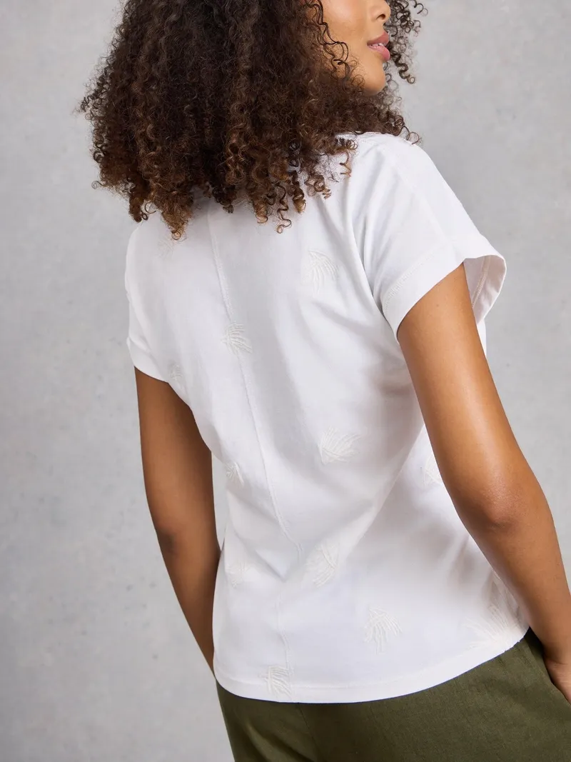 White Stuff Besticktes T-Shirt Nelly - 38, Reines weiß, – Produktbild 4 von 4