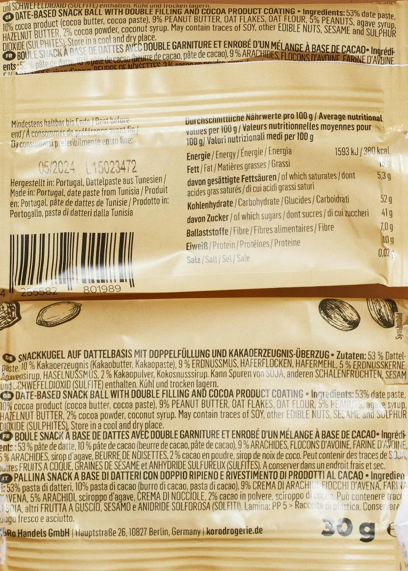 KoRo Energy Ball Peanut Butter Cocoa 30 g – Produktbild 3 von 4