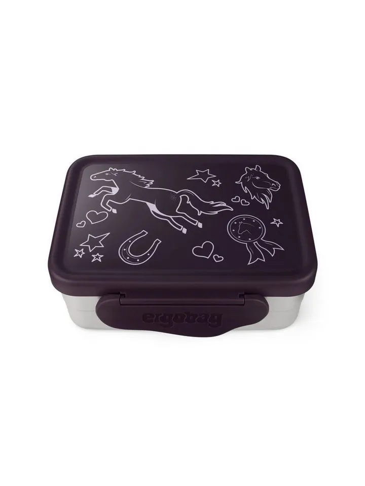 Ergobag Ergobag Lunchbox Edelstahl Brotdose, Edelstahl, (Edelstahl Brotdose, 3-tlg., 1x Brotdose, 1x Trennfach), spülmaschinengeeignet bis 45 Grad, Handwäsche empfohlen, Lila, – Produktbild 1 von 8