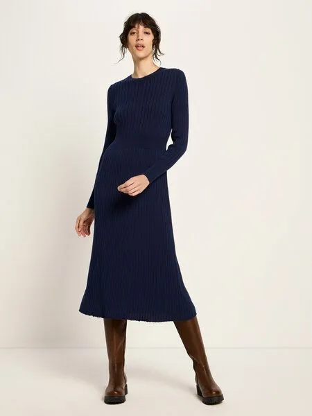 LANIUS LANIUS Strickkleid aus Bio-Baumwolle, Midnight, – Produktbild 1 von 4
