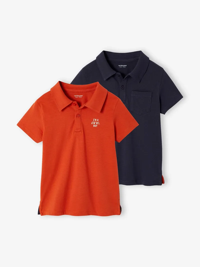 Vertbaudet 2er-Pack Jungen Poloshirts, Orange, – Produktbild 1 von 2