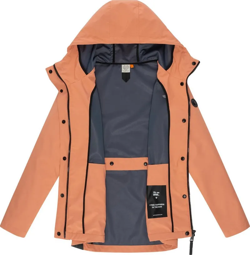 ragwear ragwear Softshelljacke Margge Shell wasserdichte Damen Übergangsjacke mit großer Kapuze, Orange, – Produktbild 1 von 5