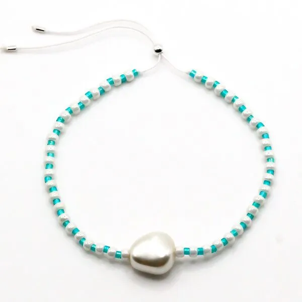 juni juni Sommer Perlenarmband Maui, Aqua (blau), – Produktbild 4 von 5