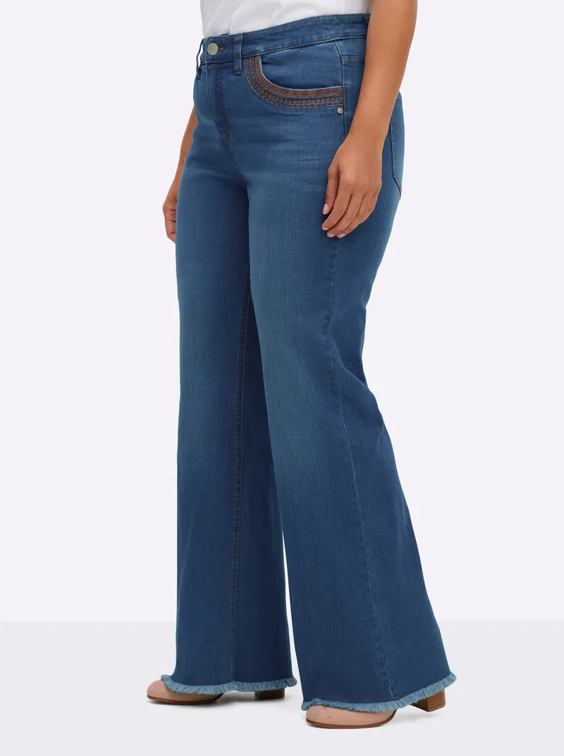 sheego Bootcut-Jeans blue-stone-washed, Blue-stone-washed, – Produktbild 2 von 2