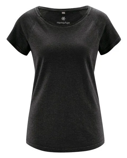HempAge HempAge Damen Raglan T-Shirt Hanf/Biobaumwolle, Black(schwarz), – Produktbild 1 von 4