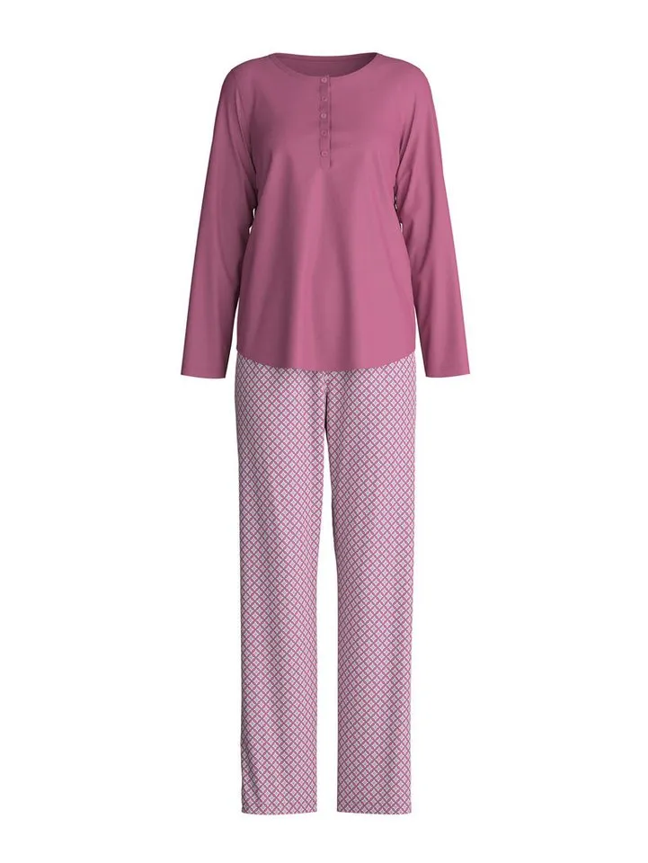 CALIDA CALIDA Pyjama Cotton Special Damen (2 tlg) glatt, weich und angenehm zu tragen, Lila, – Produktbild 2 von 4