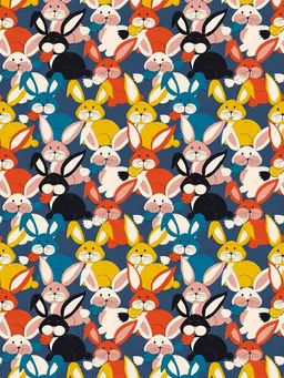 Photocircle Photocircle Poster / Leinwandbild - COLORED RABBIT PATTERN – Produktbild 1 von 1
