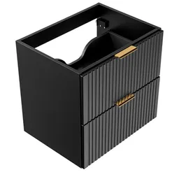 Lomadox Waschbeckenschrank ADELAIDE-56-BLACK schwarz mit gerilllter Front 60/57/46 cm – Produktbild 1 von 1