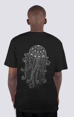 vis wear vis wear Yoga Qualle, Männer Premium T-Shirt aus Bio Baumwolle, Back Print – Produktbild 1 von 1
