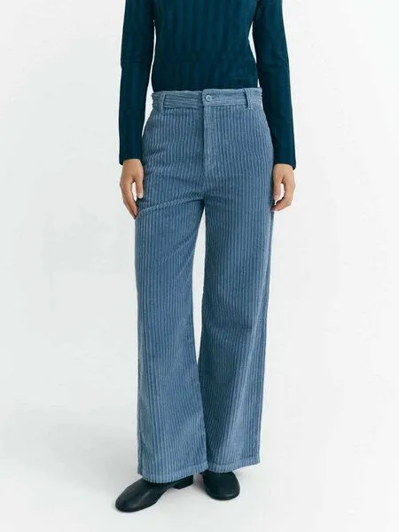 thinking mu thinking mu Damen Hose - Cordurory Karina Pants - aus Baumwolle, Fuzz (blau), – Produktbild 2 von 4