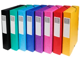 Exacompta 8 Exacompta Archivboxen, Colorspan-Karton, 600 g/m², DIN A4, Gummizug, RB 60 mm, sortiert – Produktbild 1 von 1