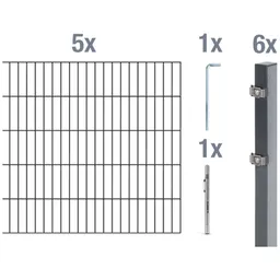 Alberts ALBERTS DSM-Set, Typ6/5/6, 2 m, Klemmlasche, anth.kstbe.RAL7016, zE, m.Graphitstift, Höhe 1200 mm – Produktbild 1 von 1