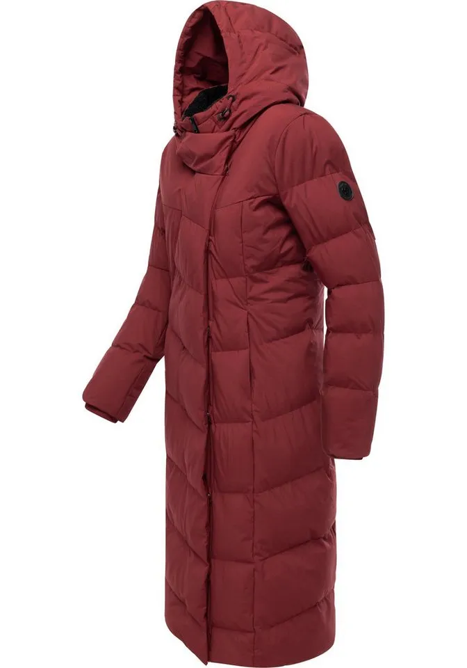 ragwear ragwear Wintermantel Pavla Long Soft YOUMODO Wasserdichter Steppmantel mit Kuschelkragen, Rot, – Produktbild 3 von 3