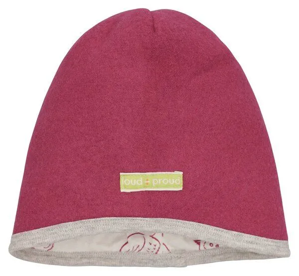 loud + proud loud + proud Babys & Kinder Mütze Wollfleece, GOTS-zertifiziert, Rouge(pink), – Produktbild 3 von 3